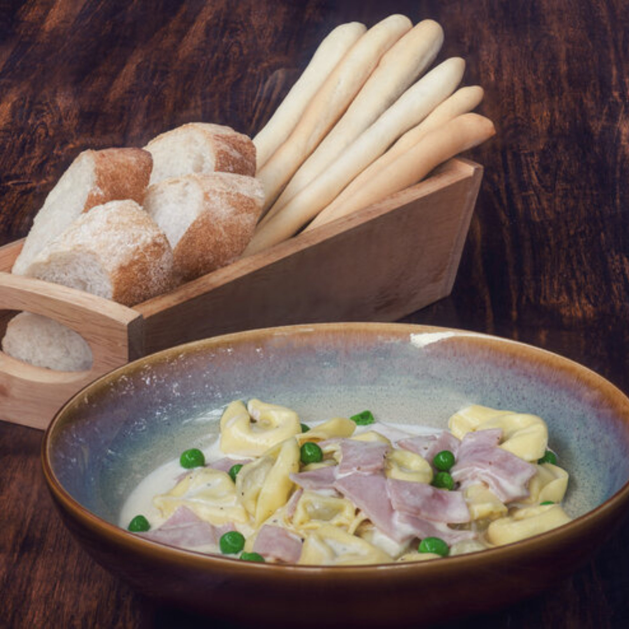 Rustic bread served with dip